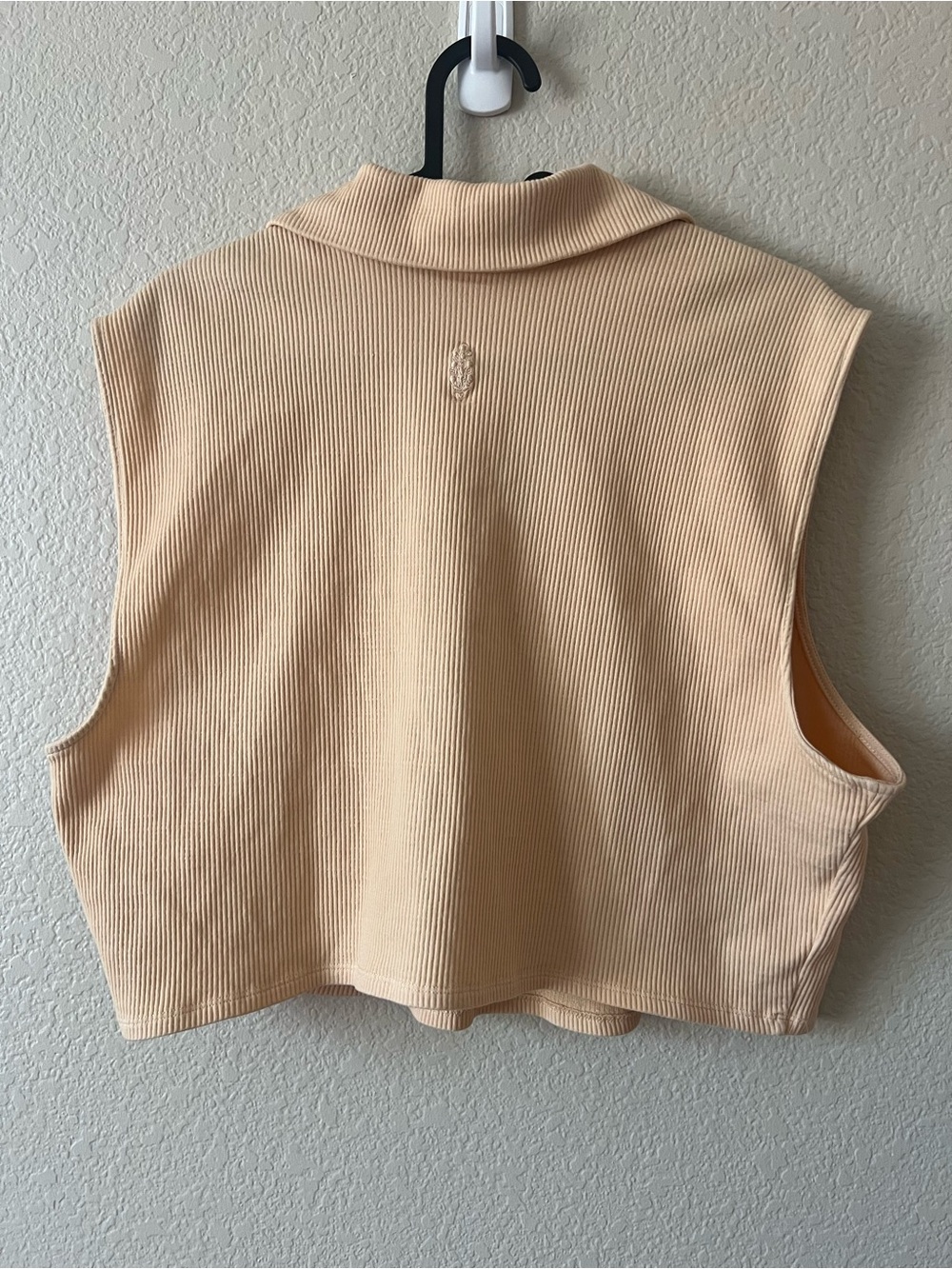 FP Movement by Free People Ribbed Sleeveless Polo Crop Top - Beige - Picture 5 of 5
